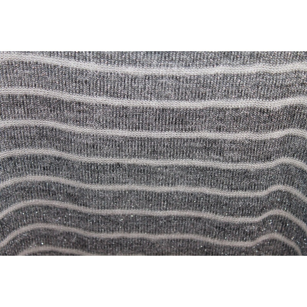✨2/$20 NWT Lane Bryant Sheer Metallic Striped Top Silver Shimmer Plus Size 18/20 - Picture 7 of 16
